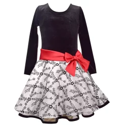 Girls 4-6x Jessica Ann Long Sleeve Velvet Dress