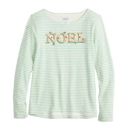 Women's Croft & Barrow® Holiday Long Sleeve Graphic Tee -Outlet Christmas Store 3913731 ALT5