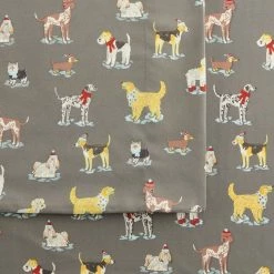 Cuddl Duds® Microfiber Sheet Set with Pillowcases -Outlet Christmas Store 5035429 Gray Dogs