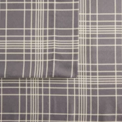 Cuddl Duds® Microfiber Sheet Set with Pillowcases -Outlet Christmas Store 5035429 Gray Plaid