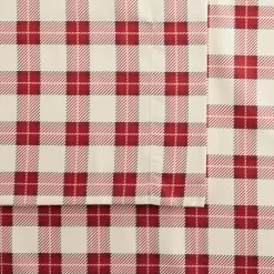 Cuddl Duds® Microfiber Sheet Set with Pillowcases -Outlet Christmas Store 5035429 Red Checker Plaid