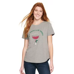 Women's Sonoma Goods For Life® Short Sleeve Holiday Graphic Tee -Outlet Christmas Store 5180762 Eat Drink Be Merry