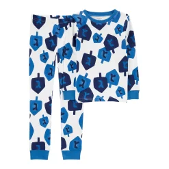 Boys 4-14 Carter's Holiday Snug Fit 2-Piece Pajama Set -Outlet Christmas Store 5573547 Blue Hanukkah