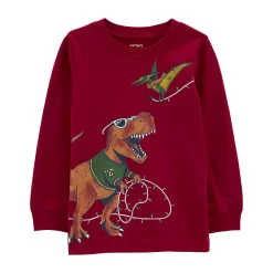 Baby Boy Carter's Christmas Dinosaur Jersey Long-Sleeve Tee