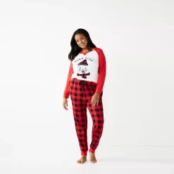 Plus Size Jammies For Your Families® Beary Cool "Mama Bear" Pajama Set by Cuddl Duds® -Outlet Christmas Store 5601552 ALT2