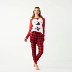 Petite Jammies For Your Families® Beary Cool "Mama Bear" Pajama Set by Cuddl Duds® -Outlet Christmas Store 5601553 ALT2