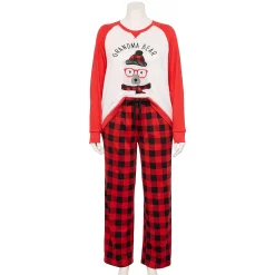 Plus Size Jammies For Your Families® Beary Cool Cozy "Grandma Bear" Pajama Set by Cuddl Duds® -Outlet Christmas Store 5601560 ALT4