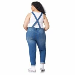 Juniors' Plus Size WallFlower Insta Stretch Tomboy Mid-Rise Overalls -Outlet Christmas Store 5610037 ALT