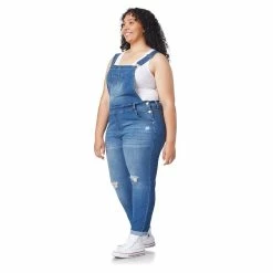 Juniors' Plus Size WallFlower Insta Stretch Tomboy Mid-Rise Overalls -Outlet Christmas Store 5610037 ALT2