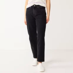 Women's Sonoma Goods For Life® Ultra High Rise Vintage-styled Straight-Leg Jeans -Outlet Christmas Store 5616387 Black Wash