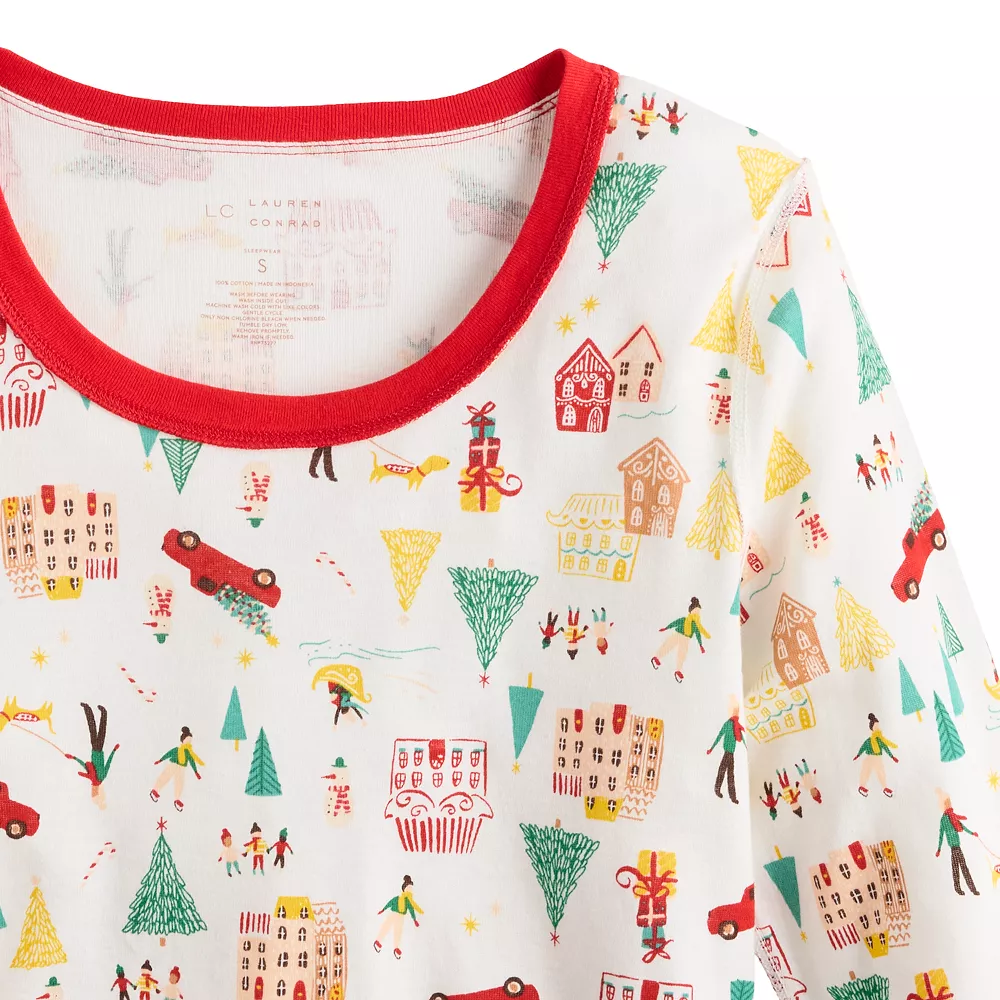 Women's LC Lauren Conrad Jammies For Your Families® Adaptive Holiday Village Pajama Set 2 Women's LC Lauren Conrad Jammies For Your Families® Adaptive Holiday Village Pajama Set - Image 2