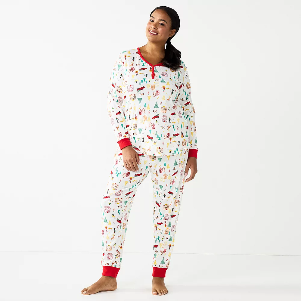 Plus Size LC Lauren Conrad Jammies For Your Families® Holiday Village Pajama Set 1 Plus Size LC Lauren Conrad Jammies For Your Families® Holiday Village Pajama Set
