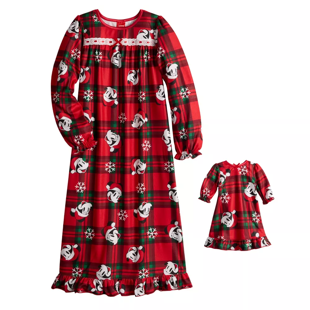 Disney's Mickey Mouse Girls 4-10 Jammies For Your Families® "Holiday Party Mickey" Nightgown Set 1 Disney's Mickey Mouse Girls 4-10 Jammies For Your Families® "Holiday Party Mickey" Nightgown Set