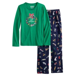 Girls 4-16 Jammies For Your Families® Happy Howlidays Pajama Set