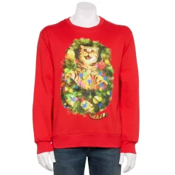 Men's Holiday Graphic Sweatshirt -Outlet Christmas Store 5665109 Red Cats