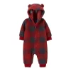 Baby Boy Carter's Plaid Hooded Fleece Coverall Jumpsuit