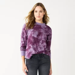 Women's Sonoma Goods For Life® Mockneck Waffle Top 17 Women's Sonoma Goods For Life® Mockneck Waffle Top -Outlet Christmas Store 5672315 Berry Tie Dye