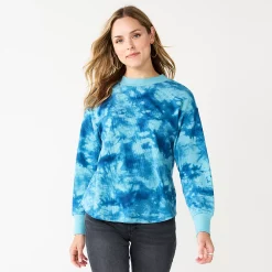 Women's Sonoma Goods For Life® Mockneck Waffle Top 18 Women's Sonoma Goods For Life® Mockneck Waffle Top -Outlet Christmas Store 5672315 Blue Tie Dye