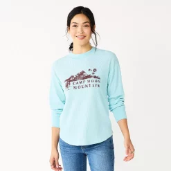 Women's Sonoma Goods For Life® Mockneck Waffle Top 14 Women's Sonoma Goods For Life® Mockneck Waffle Top -Outlet Christmas Store 5672315 Camp Moon Blue