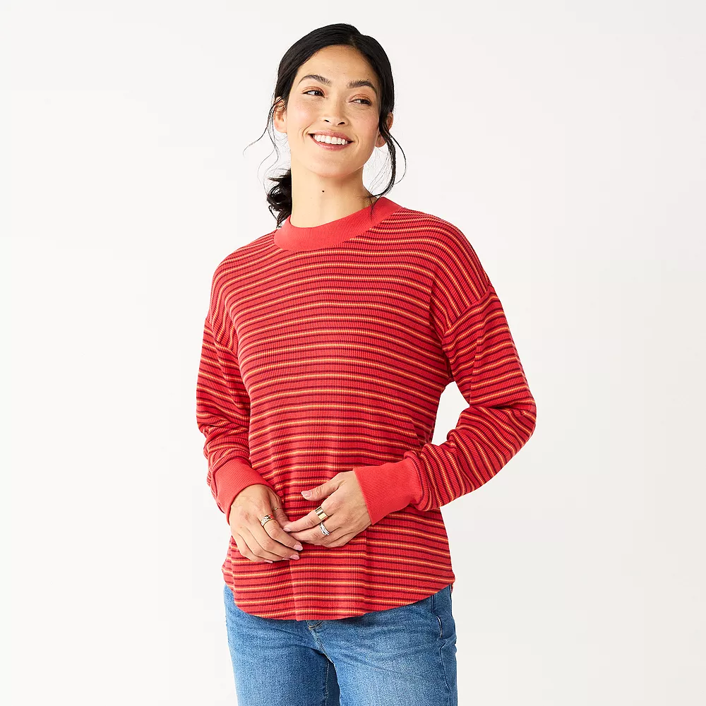 Women's Sonoma Goods For Life® Mockneck Waffle Top 5 Women's Sonoma Goods For Life® Mockneck Waffle Top - Image 5