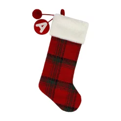 St. Nicholas Square® Plaid Monogram Christmas Stocking -Outlet Christmas Store 5674264 A