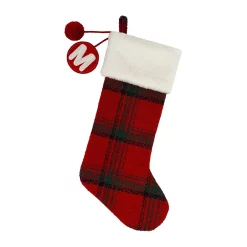 St. Nicholas Square® Plaid Monogram Christmas Stocking -Outlet Christmas Store 5674264 M