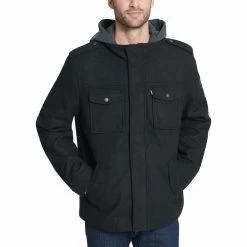 Men's Levi's Wool-Blend Hooded Military Jacket 10 Men's Levi's Wool-Blend Hooded Military Jacket -Outlet Christmas Store 5697516 ALT2