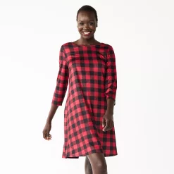 Women's Celebrate Together™ Printed Christmas Swing Dress -Outlet Christmas Store 5721706 Red Plaid