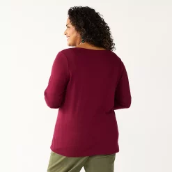 Plus Size Croft & Barrow® Holiday Motif Graphic Tee -Outlet Christmas Store 5726116 ALT