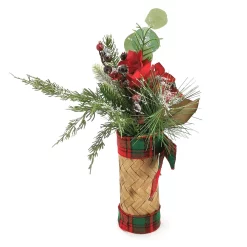 St. Nicholas Square® Artificial Snow Red Floral Stack Table Decor -Outlet Christmas Store 5737721 ALT2
