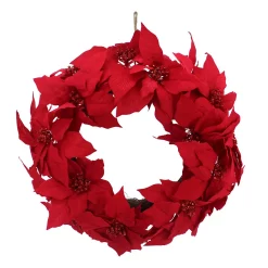 St. Nicholas Square® Artificial Red Poinsettia Wreath