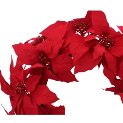 St. Nicholas Square® Artificial Red Poinsettia Wreath -Outlet Christmas Store 5739478 ALT2