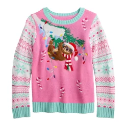 Girl 7-16 Celebrate Togehter™ Christmas Sweater -Outlet Christmas Store 5745334 Sloth