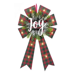St. Nicholas Square® LED Joy Burlap Bow
