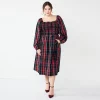 Plus Size DRAPER JAMES RSVP™ Long Sleeve Smocked Tiered Midi Dress