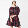 Plus Size DRAPER JAMES RSVP™ Long Sleeve Tiered Bow Back Dress