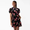 Women's DRAPER JAMES RSVP™ Short Sleeve Printed Velvet Dress