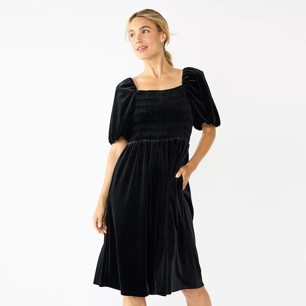 Women's DRAPER JAMES RSVP™ Short Sleeve Puff Sleeve Dress 1 Women's DRAPER JAMES RSVP™ Short Sleeve Puff Sleeve Dress