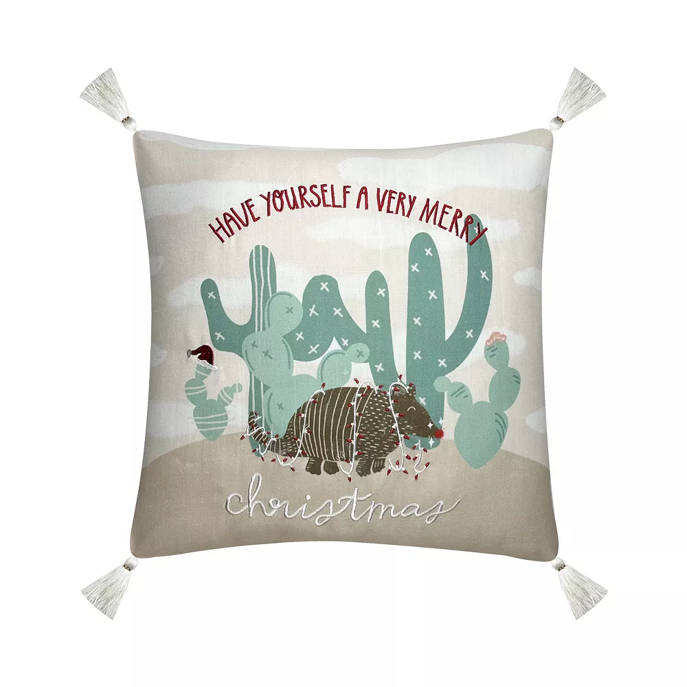 St. Nicholas Square® Festive Armadillo Throw Pillow 1 St. Nicholas Square® Festive Armadillo Throw Pillow