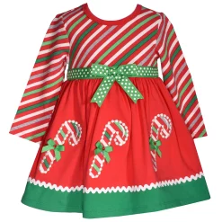Baby Girl Bonnie Jean Candy Cane Dress