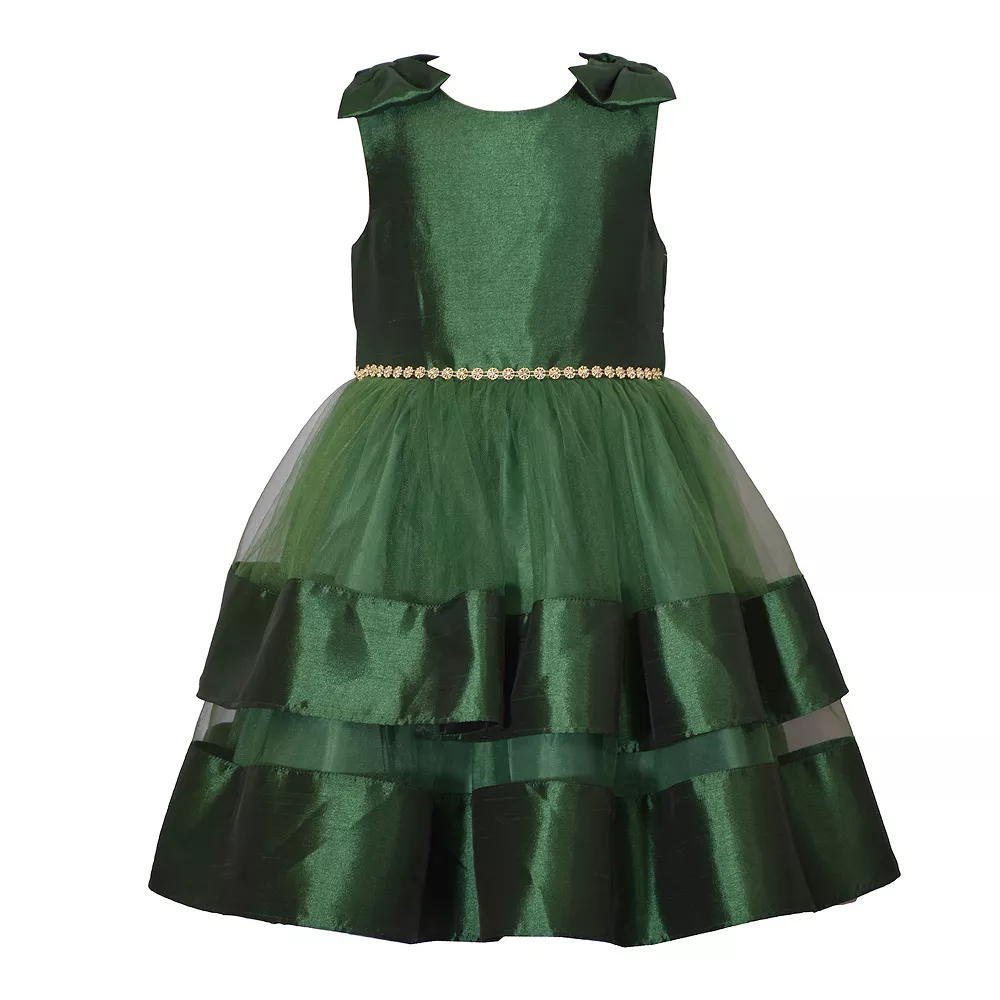 Girls 7-20 Bonnie Jean Tiered Satin Holiday Dress in Regular & Plus 1 Girls 7-20 Bonnie Jean Tiered Satin Holiday Dress in Regular & Plus