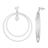 Nine West Silver Tone Simulated Crystal Orbital Earrings