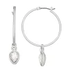 Nine West Silver Tone Click It Hoop Earrings