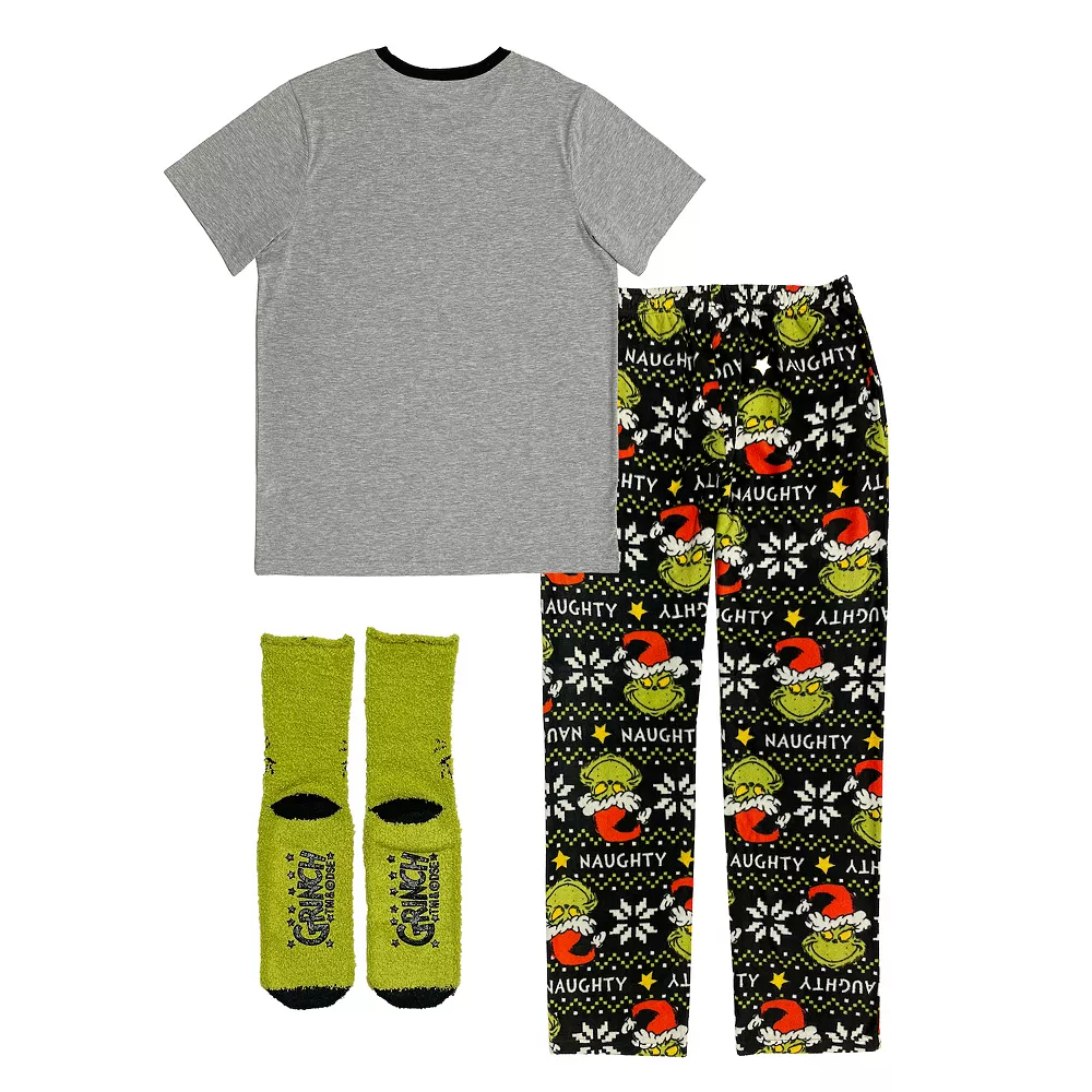 Men's The Grinch Stink Stank Stunk Pajama & Socks Set 4 Men's The Grinch Stink Stank Stunk Pajama & Socks Set - Image 4