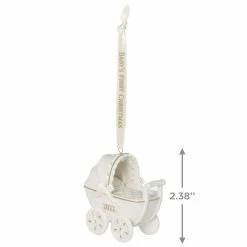 Hallmark Baby's First Christmas Pram Porcelain 2022 Hallmark Keepsake Christmas Ornament -Outlet Christmas Store 5825959 ALT4