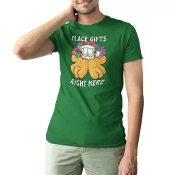 Men's Holiday Character Tees -Outlet Christmas Store 6142724 Green Garfield